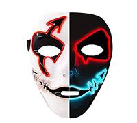 GLDYTIMES LED Halloween Mask, Scary Demon Light Up Mask Devil Light up Masks Slayer LED Masquerade Cosplay Mask for Unisex Gift Costume Festival Party
