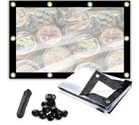 GLDYTVF 15x29 FT Heavy Duty Clear Tarps with Grommets, Clear Tarp Transparent Tarpaulin Clear Plastic PVC Tarp, with 10 PCS Ball Bungee Cords, for Canopy, Patio, Cars, Pet Furniture