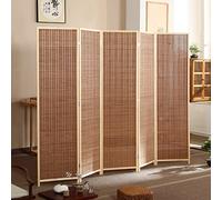 GLDYTVF 5 Panel Folding Privacy Screen Bamboo, 4 5 6 Ft Tall Freestanding Room Divider Panel for Bedroom/Sliding Door/Bathroom/Office At Home, Hospital Temporary Walls (Color : Style-2