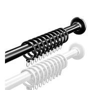 GLDYTVF Adjustable Extendable Curtain Poles 80-320cm No Drill Telescopic Shower Curtain Rail for Window & Bathroom Tension Spring Rod Black/White (110-170cm)