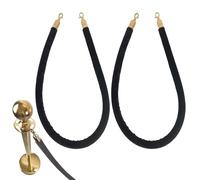 GLDYTVF Black Velvet Rope Barrier Commercial Queue Line Dividers with Hooks for Museums Hospitals Playgrounds32mm Thick 90cm (35.4 in) 2 Pack