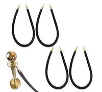 GLDYTVF Black Velvet Rope Barrier Portable Queue Line Dividers with Hooks for Commercial Use 4Pack 140cm (55in) Thick 32mmIdeal for Museums Hospitals Playgrounds