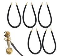 GLDYTVF Commercial Black Velvet Rope BarrierPortable Queue Line Dividers with Hooks for Museums Hospitals Playgrounds32mm Thick 120cm/47in (5 Pack)