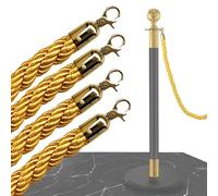 GLDYTVF Crowd Control Rope with Hook - Twisted Hemp Stanchion Rope for Queue Management, Durable Hanging Divider Cords for Event Planning and Traffic Control