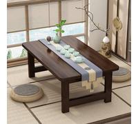 GLDYTVF Foldable Japanese Coffee Table Portable Low Desk for Living Room or Bedroom Ideal for Floor Seating & Tea Time Brown 24"x16"x14" Space Saving Design
