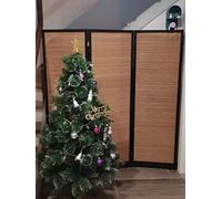 GLDYTVF Folding Temporary Walls for Basement, Freestanding Room Screen Divider for Living Room Bedroom Doorway Home Office Apartments, Bamboo Door Partition (Color : 3 Panel, Size : Tall 1