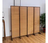 GLDYTVF Folding Temporary Walls for Basement, Freestanding Room Screen Divider for Living Room Bedroom Doorway Home Office Apartments, Bamboo Door Partition (Color : 4 Panel, Size : Tall 1