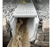 GLDYTVF High-Strength Drainage Channel System with Grate for Concrete Entrances Linear Gutter for Rainwater Management 100x15x25cm / 39.4x5.9x9.8in Ideal for Patios & Vehicles