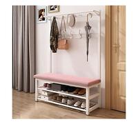 GLDYTVF Industrial Clothes Rail Rack with Shoe Storage Free Standing Coat Stand for Hallway 13 Hooks & Shoe Bench Perfect for Bedroom nization and Style