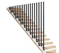 GLDYTVF Industrial Stair Kit with Forged Iron Railing, Anti-Slip Surface and Ceiling-Mounted Support Handle for Safe Stair Use
