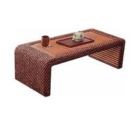 GLDYTVF Japanese Style Rattan Woven Coffee Table Farmhouse Rustic Low Tea Table Seagrass Table for Living Room Wicker Furniture (60x45x30cm)