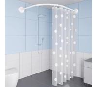 GLDYTVF L-Shaped Adjustable Pressure Shower Curtain Rod Stainless Steel Corner Tension Pole for Bathroom & Changing Room Easy Install Space-Saving Solution