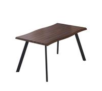 GLDYTVF Modern Oak Effect MDF Dining Table with Metal Black Legs 140cm Rectangular Kitchen Table for 4 6 Seaters Stylish and Durable Design for Family Meals and Entertaining