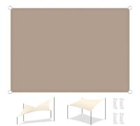 GLDYTVF Outdoor Patio Sun Shade Sail Canopy 1.8 x 6.5m Waterproof Rectangle Polyester 98% UV Block Taupe Garden Awning Shade Sail