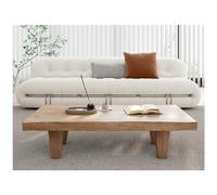 GLDYTVF Retro Japanese Style Solid Wood Coffee Table Zen Tea Table with Irregular Tabletop Sturdy Legs and Large Size Simple Living Room Furniture for a Cozy Atmosphere (Color: Black Size: 120x60cm)