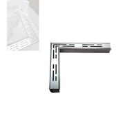 GLDYTVF Stainless Steel 304 Drainage Channel Kit with 90-Degree Angle Grate Outdoor Drain for Pool Patio Driveway Garage - 3.5cm Width x 3cm Height