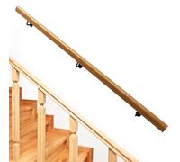 GLDYTVF Stair Railing Indoor 1ft-15ft Solid Wood Handrails for Inside Outside Steps Porch Baluster Wall Mount Support Rod for Stairs Step Modern Home Decor Banister(13.1 FT)