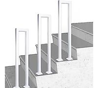 GLDYTVF Stairs Handrail - Modern Decoration U/M-Shaped Hand Rail, Black Wrought Iron Transitional Railing，Safety Fence Support Rod for Outdoor Indoor，1 Pcs(Size:2.78ft (85cm),Color:White U