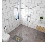 GLDYTVF U Forme Shower Curtain Rod Adjustable Corner Shower Bar Rustproof Stainless Steel Easy Installation for Windows and Closets Space-Saving Design