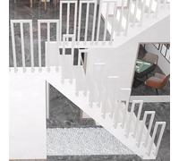 GLDYTVF U/M-Shaped Stairs Handrail - Metal Deck Railing, Side Installation Square Railing Posts, Safety Non-Slip Step Grab Bars, Corridor Lofts Gardens Support Rod Kit(White-m,85CM)