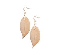 Gleamart Delicate Filigree Leaf Drop Earrings Lightweight Metal-plated Leaves Ear Studs Long Dangle Earrings Rose