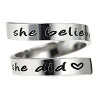 Gleamart Inspirational Ring Personalized Engraved She Believed She Could So She Did