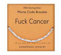Gleamart Morse Code Bracelets Sterling Silver Beads Silk Cord Bangles for Women