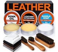 GleamGlee Leather Boot Care Kit, 10-Piece Cleaner & Conditioner Set