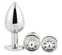 Gleaming Love - anal plug set (silver, 3-piece)
