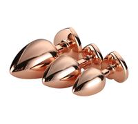 Gleaming Love - heart-shaped anal plug set - rosegold (3-piece)