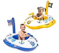 Gleamkid 2PCS Pool Toys,Pool Inflatables For Kids Includes 26 Inch Corded Water Gun,Inflatable Pool Floats Ride-on Swimming Toy for Boys or Girls Aged 3-8,Inflatable Boat