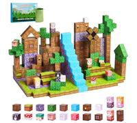 Gleamkid Building Blocks-126PCS,Build Forest Adventure Magnet World,Magnetic Building Blocks STEM Sensory Toys for 3+ Year Old Boys Girls,Cubes For Creative Play & Learning,16 Unique Patterns,Stowable