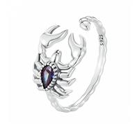 GleaMora S925 Silver Vintage Scorpion Ring Opening Adjustable Ring Unique Personalized Finger Ring Light Luxury Ins Style Ring