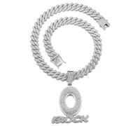 GleaMora Trendy Street Hip Hop Ins Style Necklace Christmas Gift Letter O Shaped Pendant Unisex Light Luxury Anniversary Jewelry