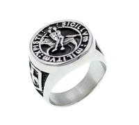 GleaMora Vintage For Men Ring Cross Knight Ring Opening Adjustable Ring Jewelry Christmas Light Luxury Personalized Ins Style Ring