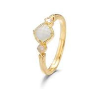 GleaMora Vintage Opal Rings For Women Gold Silver Ring Wedding Ring Light Luxury Ins Style Ring Personalized Jewelry Gift