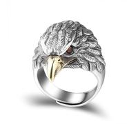 GleaMora Vintage Silver Eagle Ring For Men Trendy Personalized Ring Adjustable Ring Ins Style Hip Hop Ring Anniversary Jewelry