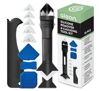 GLEAN Caulking Tool & Silicone Sealant Remover | 3-in-1 Sealant Finishing Tool | 4 Replaceable Smoothing Heads | 10Pcs Silicone Scraper & Caulk Remover