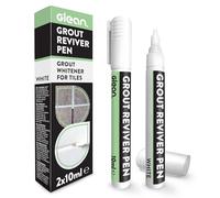 GLEAN Grout Reviver Pens | White | 2x10ml | Grout Whitener for Bathroom Tiles | Tile Grout Pen | Restore Discoloured & Faded Tile Joints | Easy To Use Grout Pen White