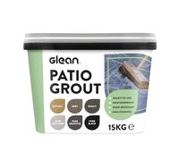 GLEAN Patio Grout | GREY | 15kg - 20m² Coverage | Jointing Compound | Brush in Patio Grout for Paving Patios & Block Paving | Self Setting All Weather Application | Ready Mixed