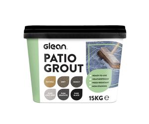 GLEAN Patio Grout | PURE BLACK | 15kg - 20m? Coverage | Jointing Compound | Brush In Patio Grout For Paving Patios & Block Paving | Self Setting All W