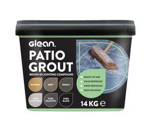 GLEAN Patio Grout | PURE GRAPHITE | 15kg - 20m² Coverage | Jointing Compound | Brush In Patio Grout For Paving Patios & Block Paving | Self Setting All Weather Application | Ready Mixed
