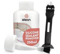 GLEAN Silicone Removal Gel & Sealant Remover Kit | 250ml | 10Pc Grout Tool Set | 3-in-1 Caulk Finishing & Sealant Removal Tool | Silicone For Bathroom Remover Kit