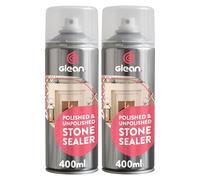 GLEAN Stone Sealer Spray | 2 x 400ml | Natural & Manmade Sealer For Marble, Granite, Limestone, Slate, Quartz | Waterproof Patio Sealant For Block Paving