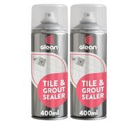 GLEAN Tile & Grout Sealer Spray | 2 x 400ml | Clear Waterproof Sealant for Coloured & White Grout | Kitchen & Bathroom Use | Protects From Mould, Stains, Grease & Dirt | Quick-Dry Lasting Protection