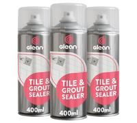 GLEAN Tile & Grout Sealer Spray | 3 x 400ml | Clear Waterproof Sealant for Coloured & White Grout | Kitchen & Bathroom Use | Protects From Mould, Stains, Grease & Dirt | Quick-Dry Lasting Protection