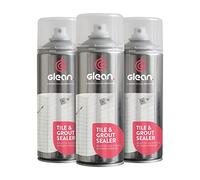 GLEAN Tile & Grout Sealer Spray | 3 x 400ml | Clear Waterproof Sealant for Coloured & White Grout | Kitchen & Bathroom Use | Protects From Mould, Stains, Grease & Dirt | Quick-Dry Lasting Protection