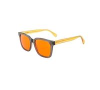 GLEASANNA 99.9% Blue Light Blocking Anti-Fatigue Glasses for Men and Women, Computer Gaming Glasses to Stop Eye Fatigue and Headache, Grey Orange, Square