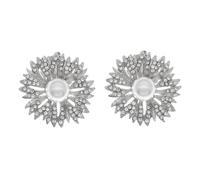 GLEAVI 1 Pair Silver Rhinestone Bridal Shoe Clips Removable Round Wedding Shoe Buckle Decorations for Bride’s Dress