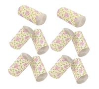 GLEAVI 10 Rolls Rose Printed Toilet Paper Bamboo Pulp Solid Core Free Bathroom Tissue Paper Decorative Toilet Roll for Home and Office